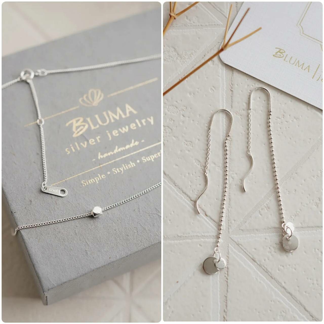 【飾品禮盒】致簡單的妳純銀項鍊耳環二入組/G13 | 情人節禮物 長耳線 簡約風 畢業禮物 七夕