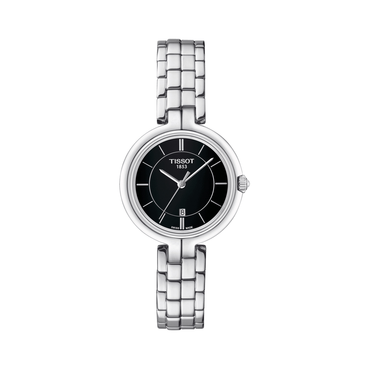 TISSOT Flamingo 黑面 鋼帶 石英 女裝手錶 T094.210.11.051.00