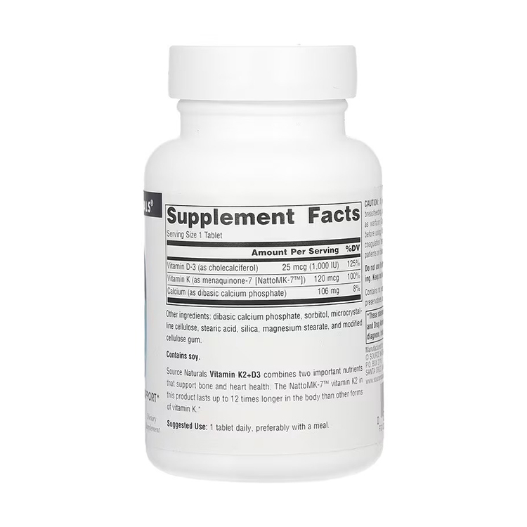 Source Naturals, Vitamin K2 + D3, 60 Tablets