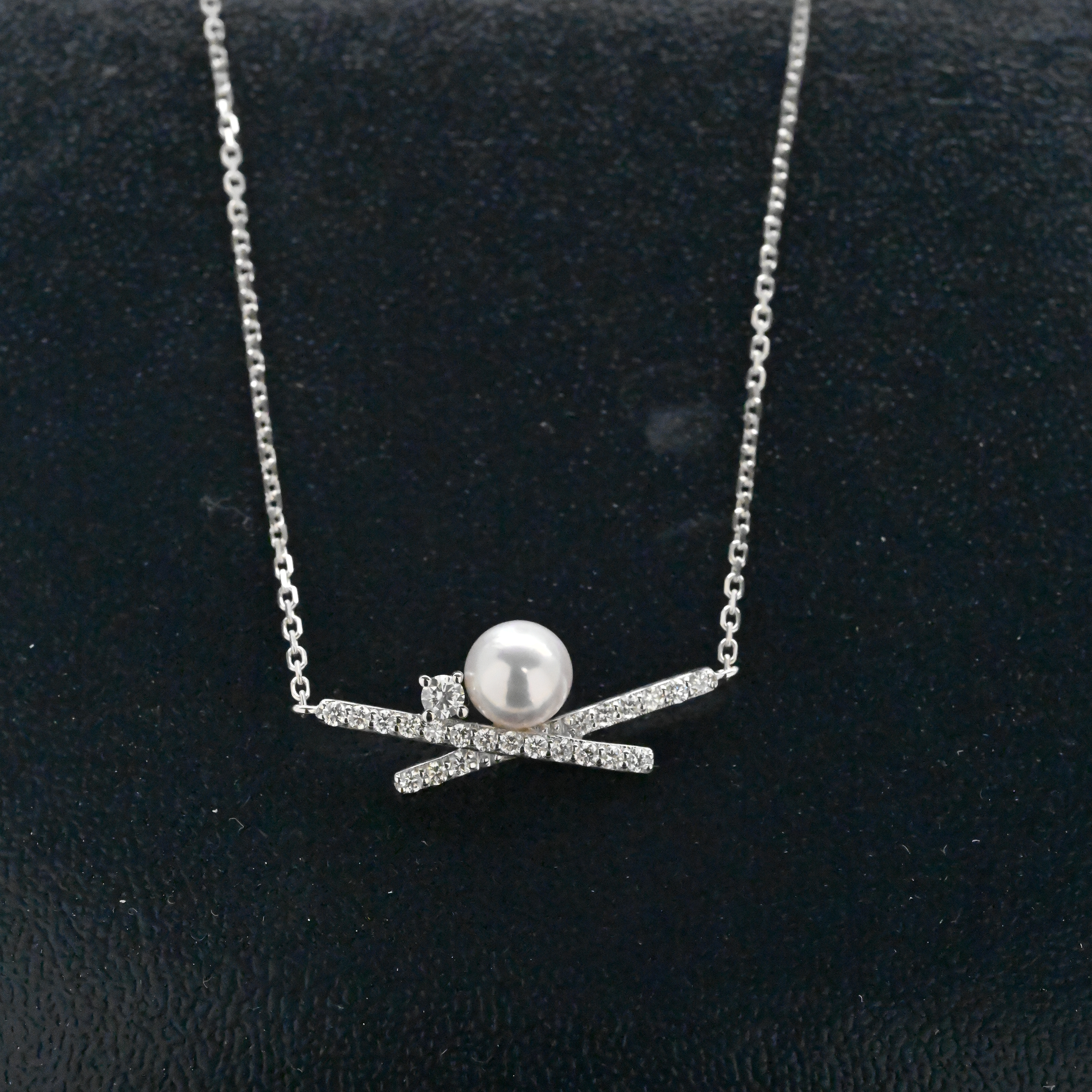 18K Libra Akoya Pearl Diamond Necklace