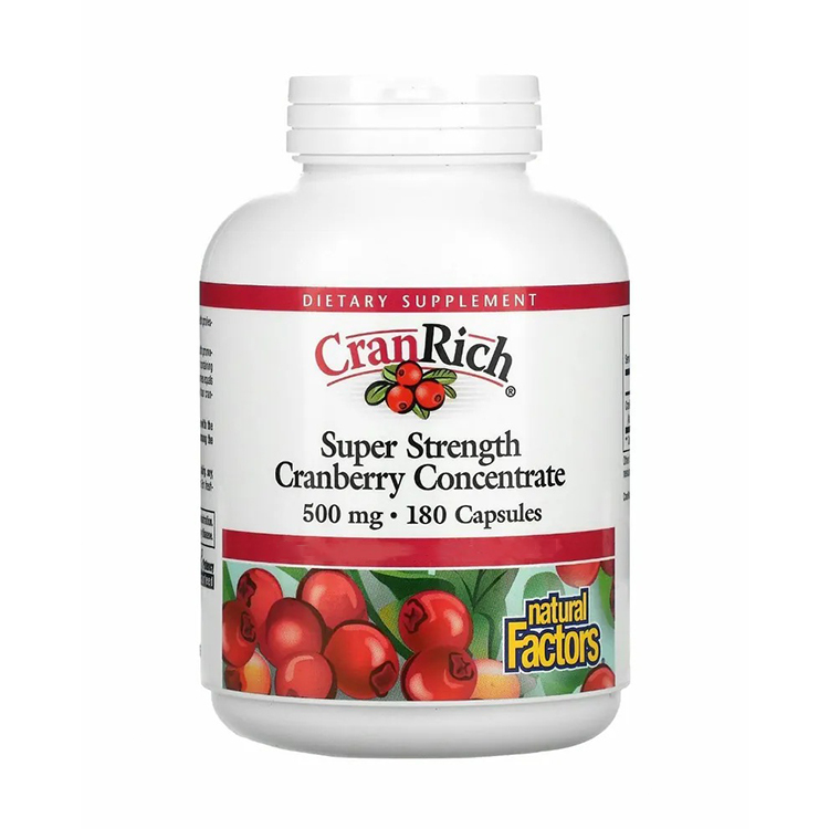 Natural Factors, CranRich, Super Strength, Cranberry Concentrate, 500 mg, 180 Capsules