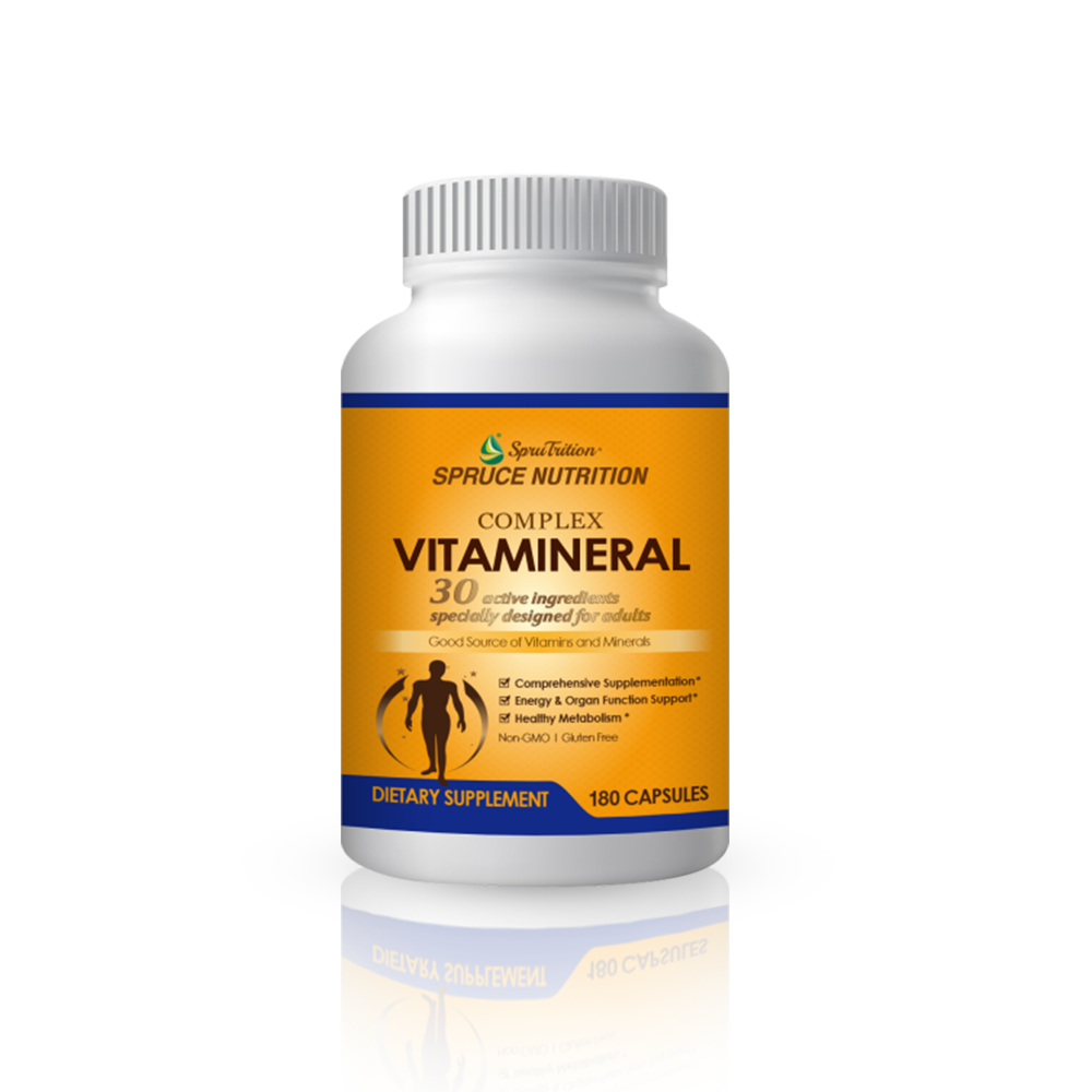 【 Spruce Nutrition 】新一代複合維他命｜30 種活性成份｜COMPLEX VITAMINERAL｜180 粒裝（美國原裝行貨）美國雲杉SPRUCE