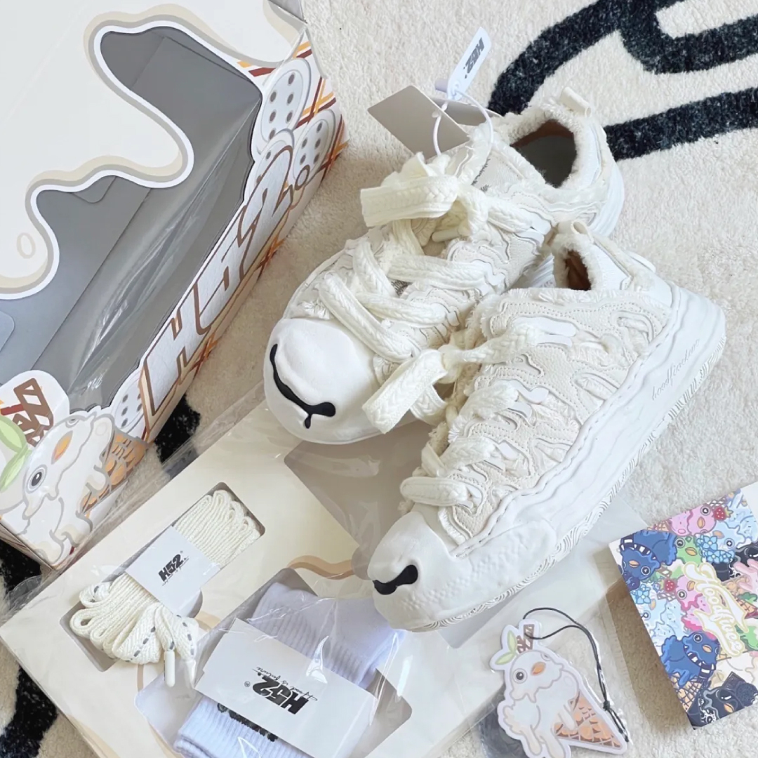 H52 開口笑 奶油蛋糕鞋 溶解鞋 解構 融化 溶解 【奶油白】