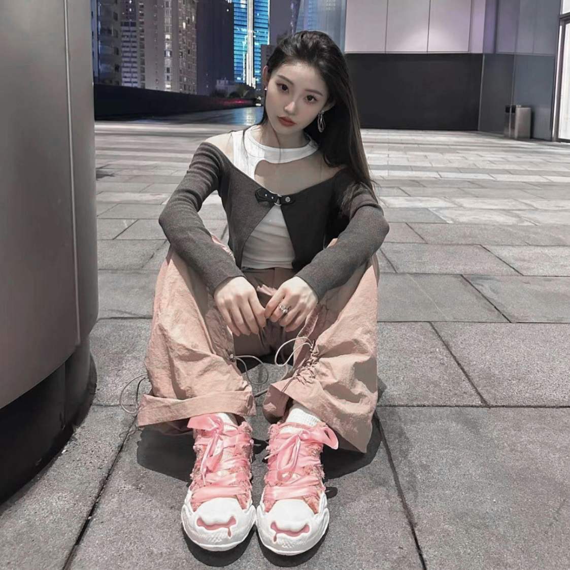 H52 開口笑 奶油蛋糕鞋 溶解鞋 解構 融化 溶解 【豆沙粉】