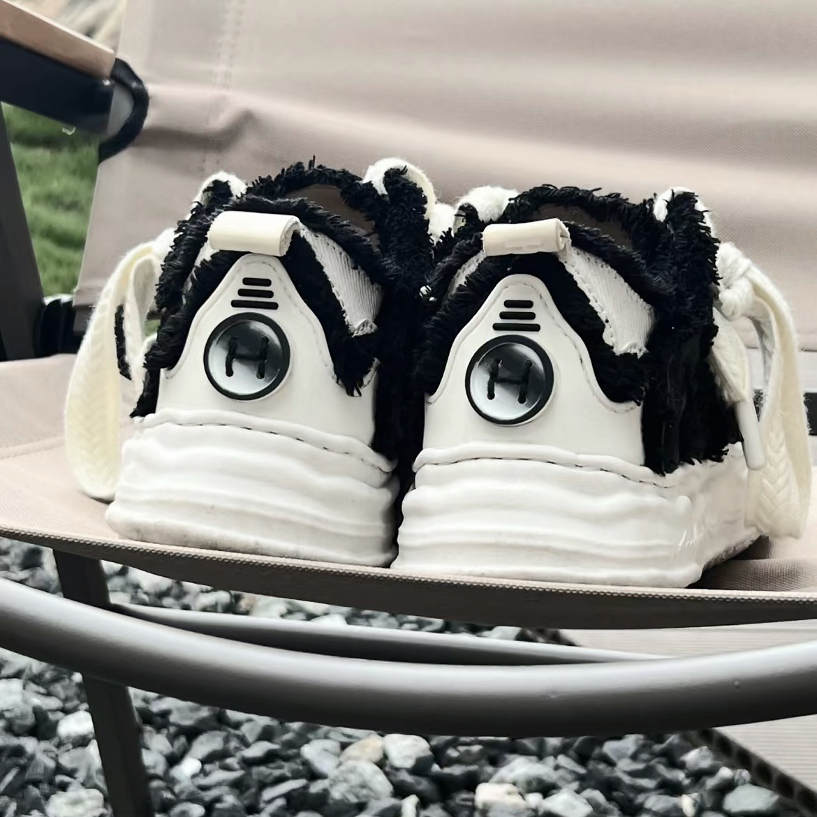 H52 開口笑 奶油蛋糕鞋 溶解鞋 解構 融化 溶解 【溶解黑】