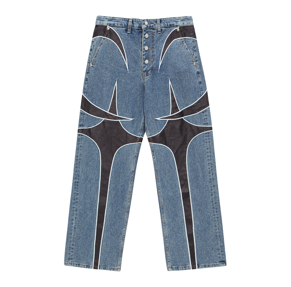 Thug Club / TC Leather Denim Jeans - Blue