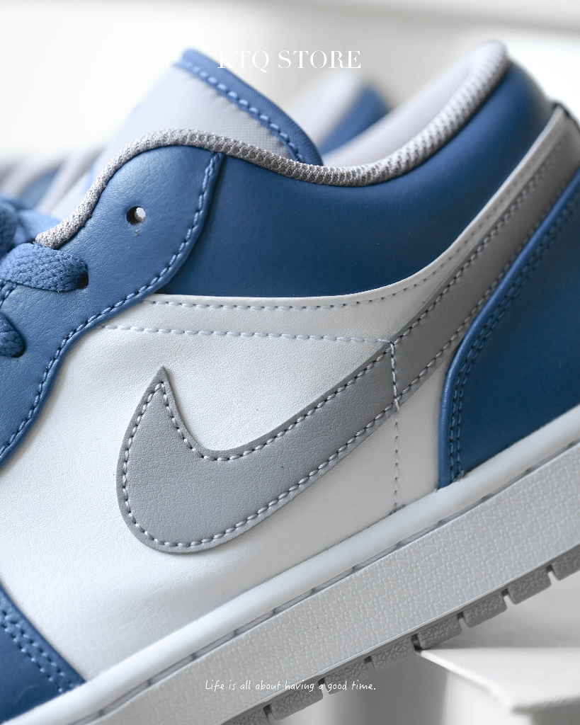 KTQ STORE ‧ Air Jordan 1 Low "True Blue" 白藍 灰勾 銀灰 553558-412