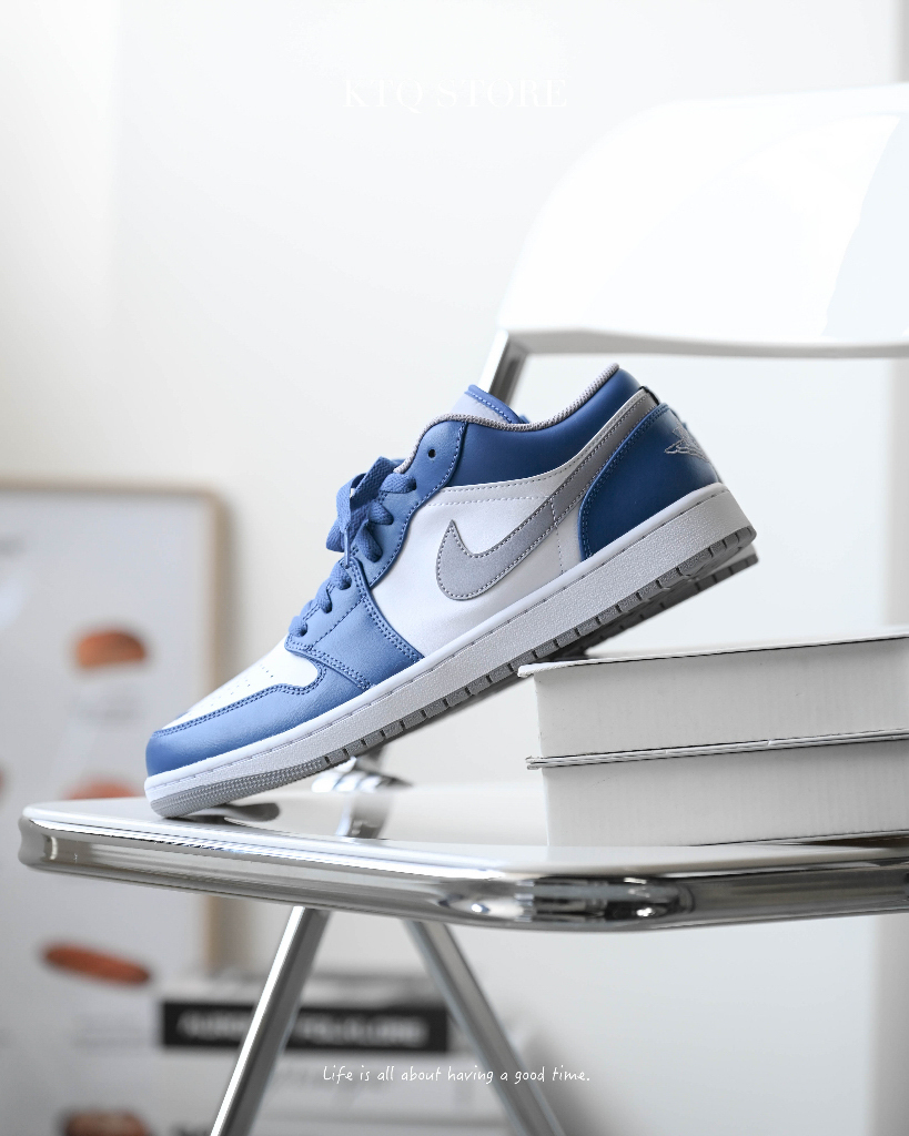 KTQ STORE ‧ Air Jordan 1 Low "True Blue" 白藍 灰勾 銀灰 553558-412