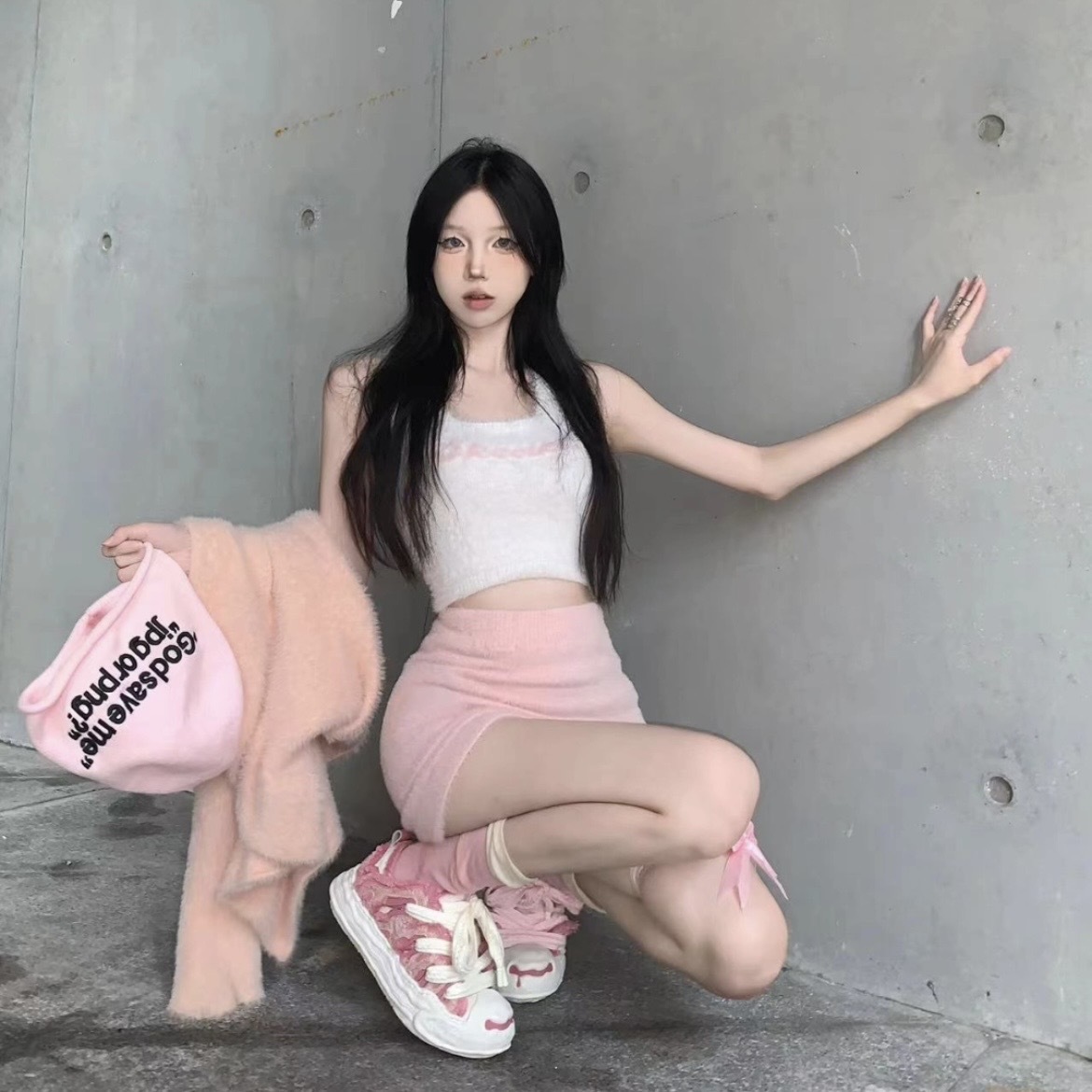 H52 開口笑 奶油蛋糕鞋 溶解鞋 解構 融化 溶解 【豆沙粉】