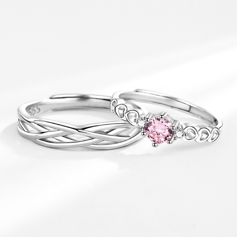 「怦然心動❤️‍🔥」情侶戒指💍 ｜S925純銀或鍍銀｜活口對戒｜免費刻字✒️｜