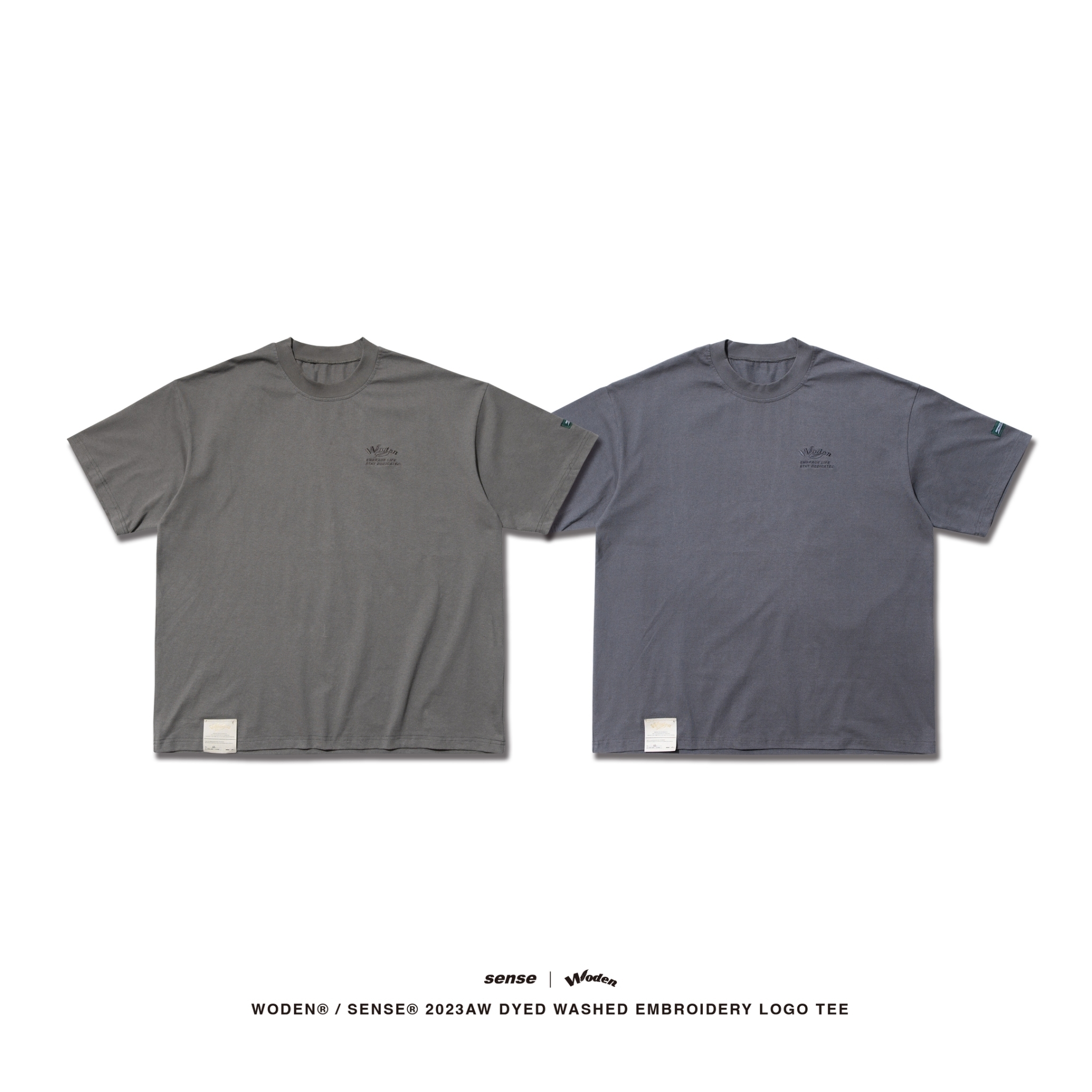 WODEN® / sense® 2023 Autumn & Winter 051 Dyed washed embroidery logo tee