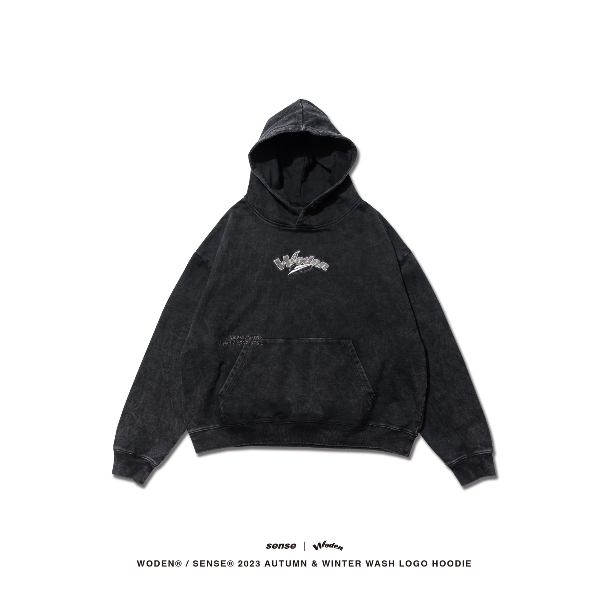 WODEN® / sense® 2023 Autumn & Winter  049 Wash LOGO Hoodie