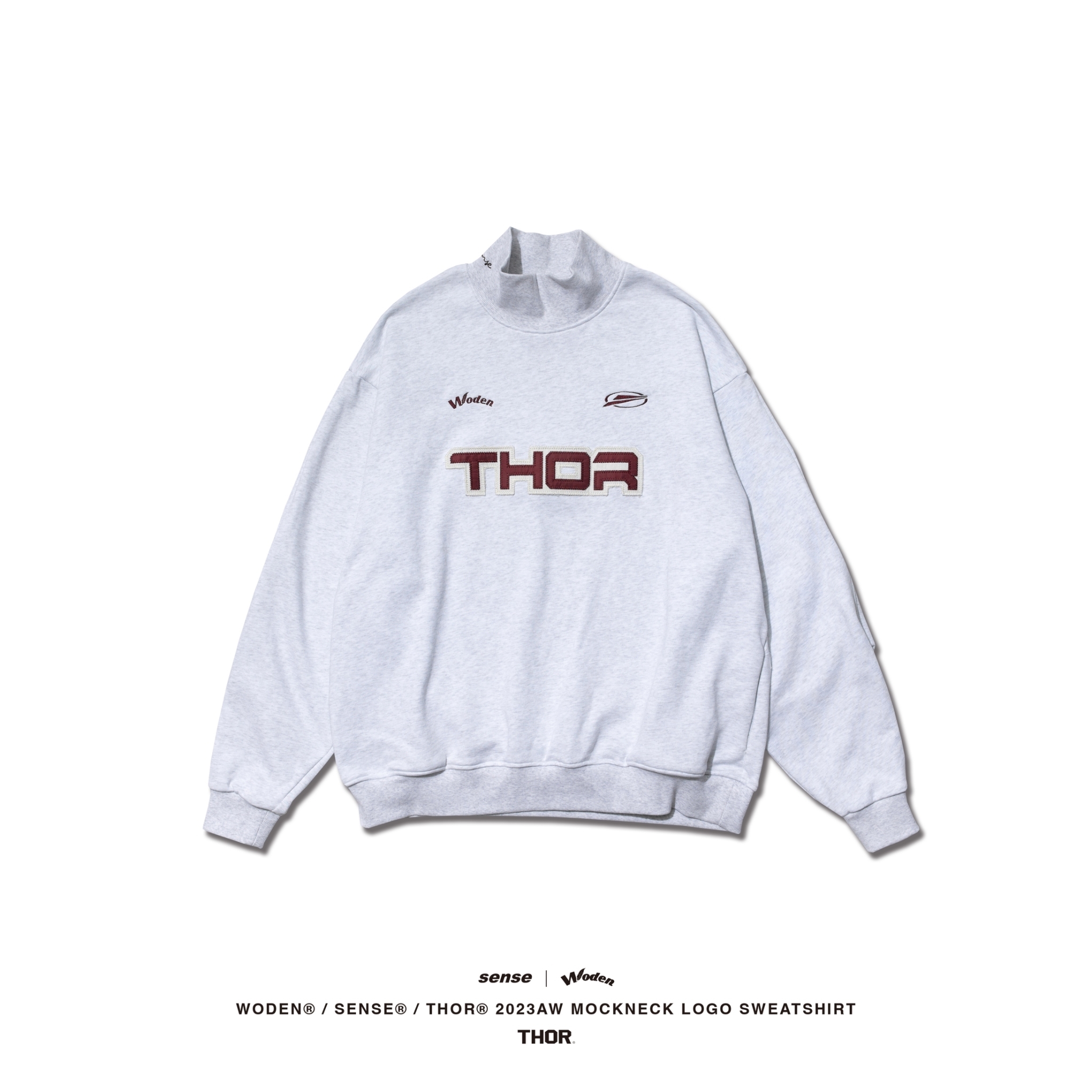 WODEN® / sense® / THOR® 2023 Autumn & Winter 057 mockneck logo sweatshirt