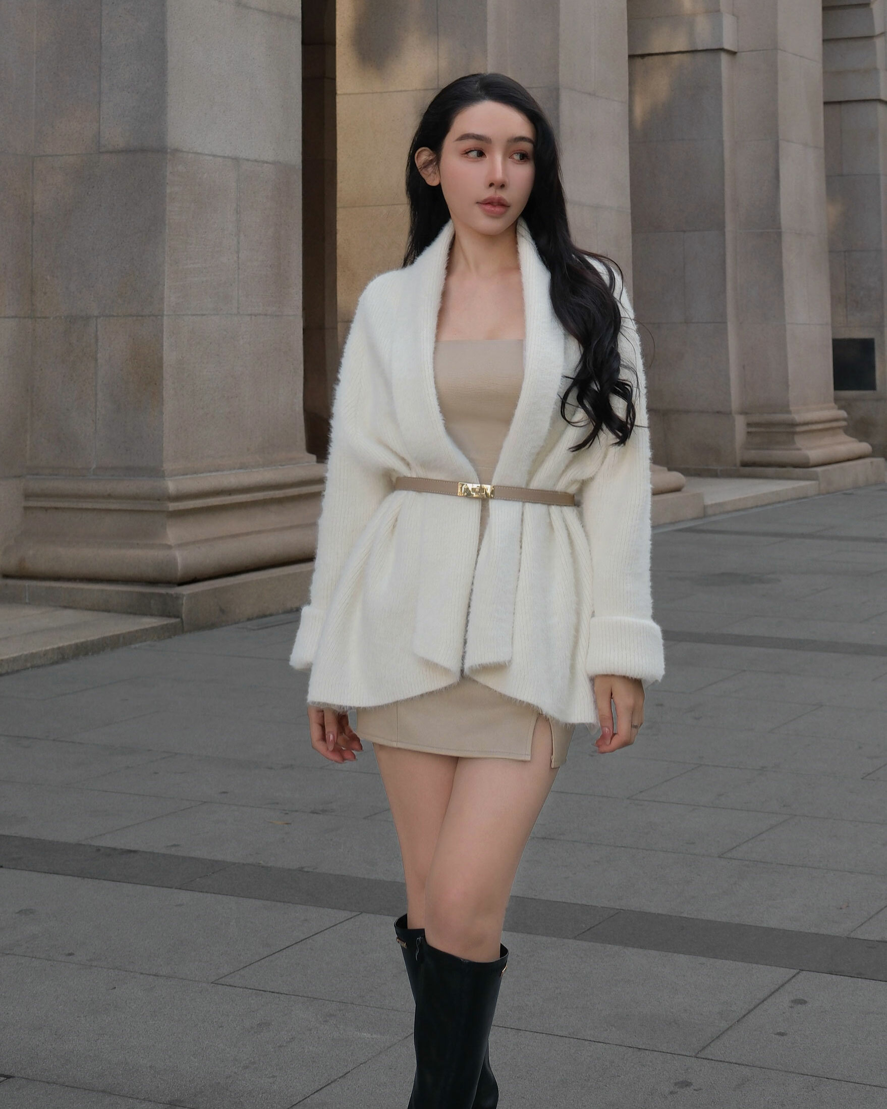 訂製-慵懶毛海開襟外套