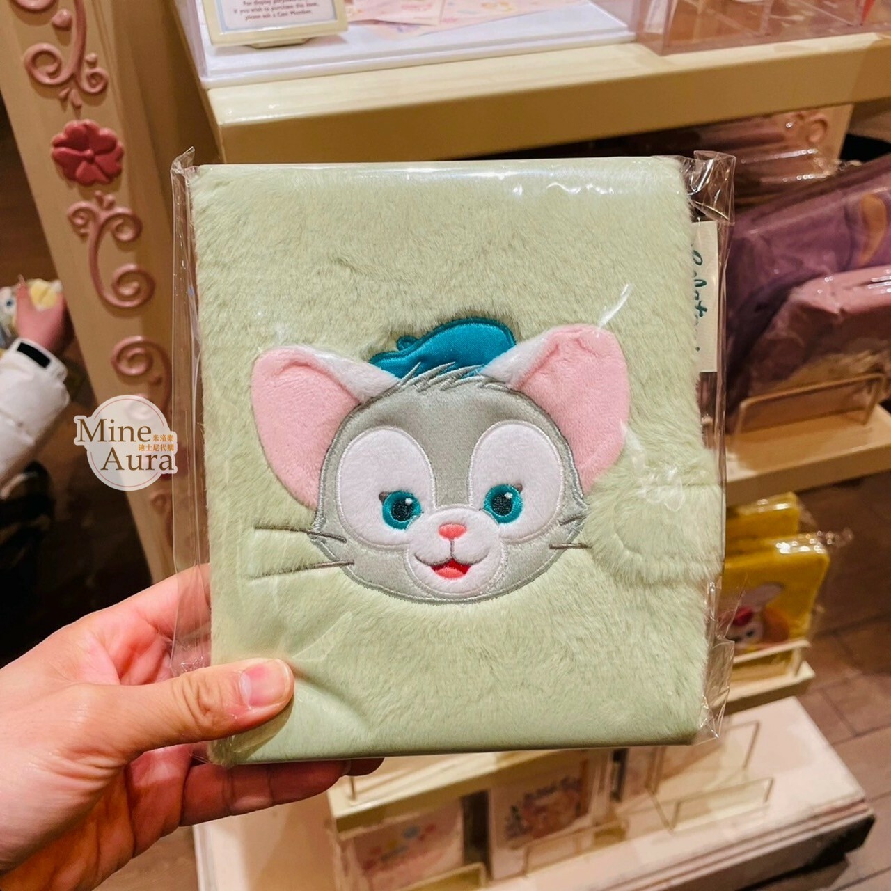 傑拉托尼 畫家貓 Gelatoni 大頭 絨毛 毛毛造型 筆記本 記事本 簽名本 -上海迪士尼樂園