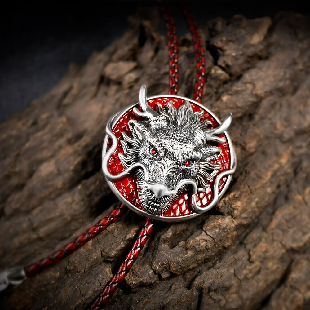 龍年系列 祥龍 真皮皮繩 保羅領帶/Bolo Tie/美式領帶 - 熱銷商品