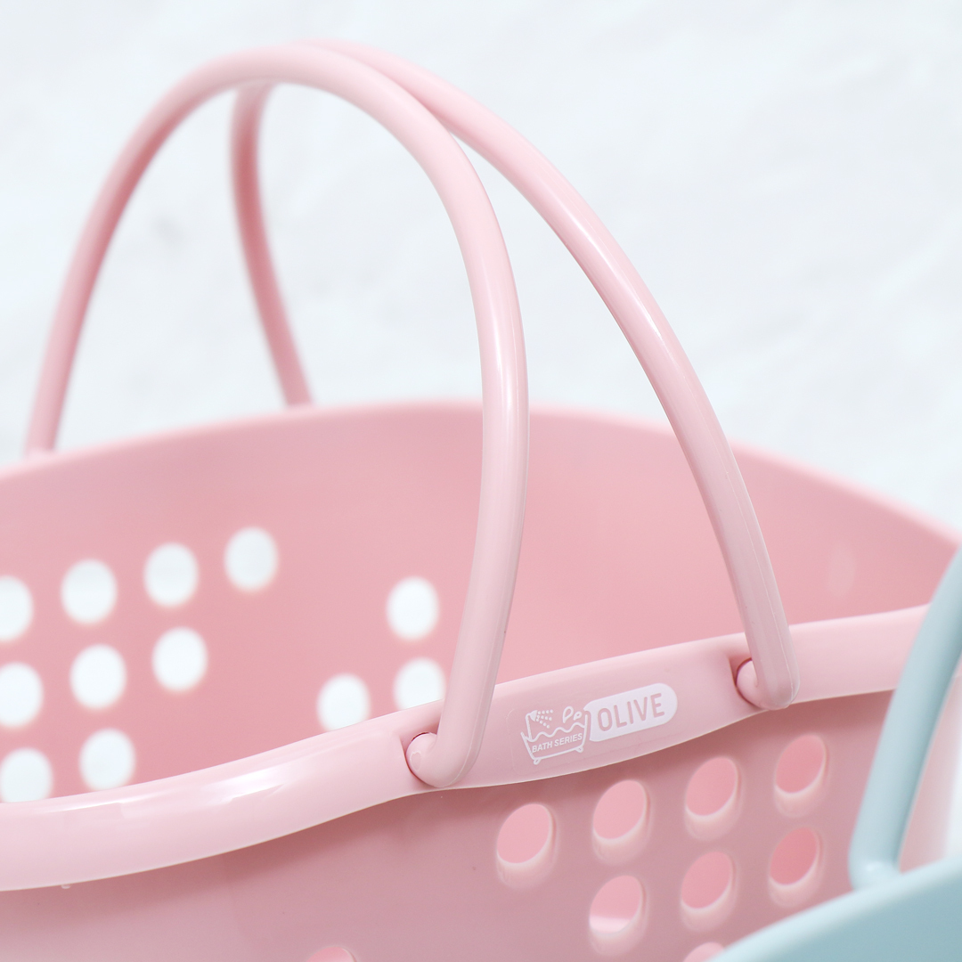 OLIVE浴室提籃/黎明粉 23.8x11.6x17.4cm