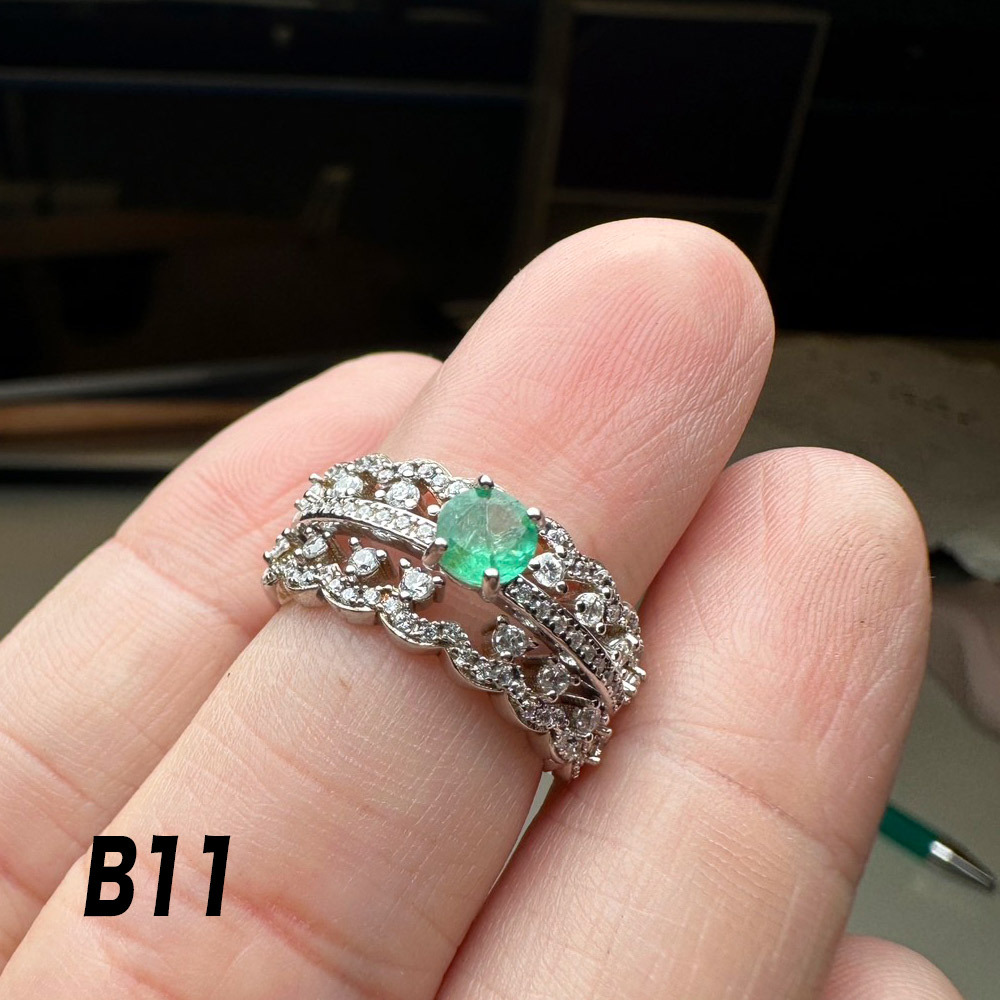 祖母綠戒指-925銀/18k-82373177/5425564