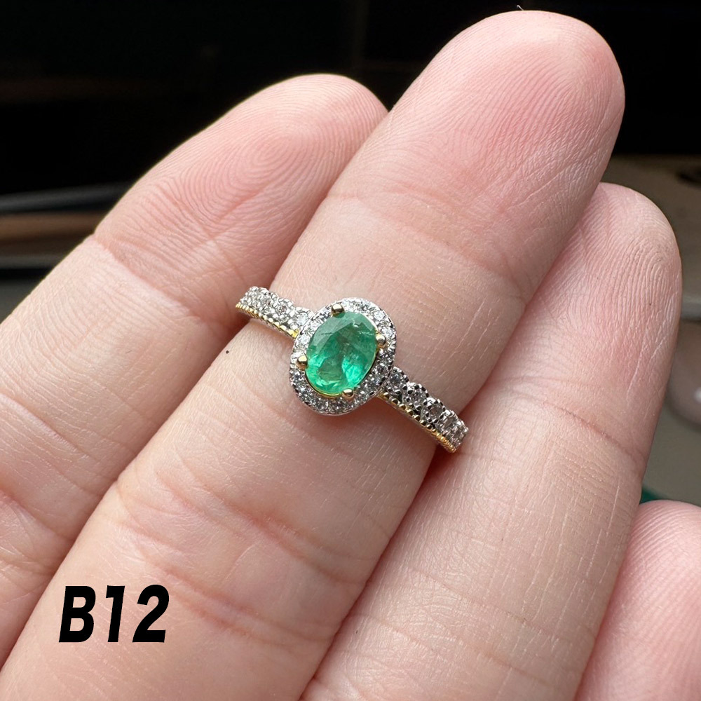 祖母綠戒指-925銀/18k-72160409/70001107