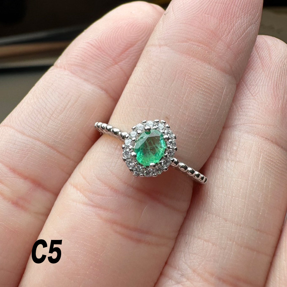 祖母綠戒指-925銀/18k-49199080/75349081