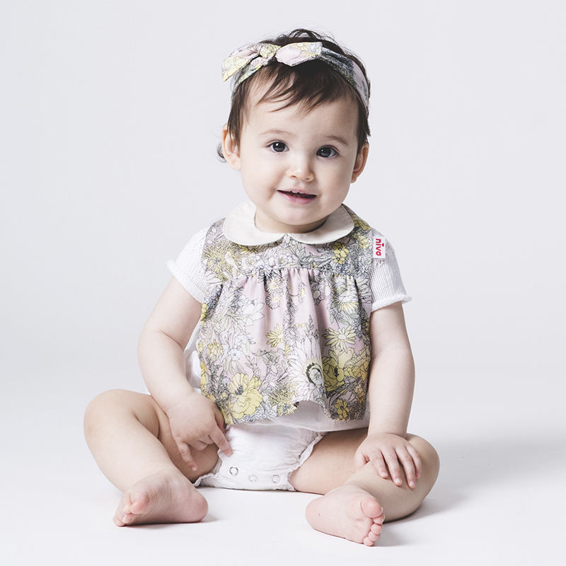 Niva 可愛造型圍兜/口水巾-花漾女孩(粉)