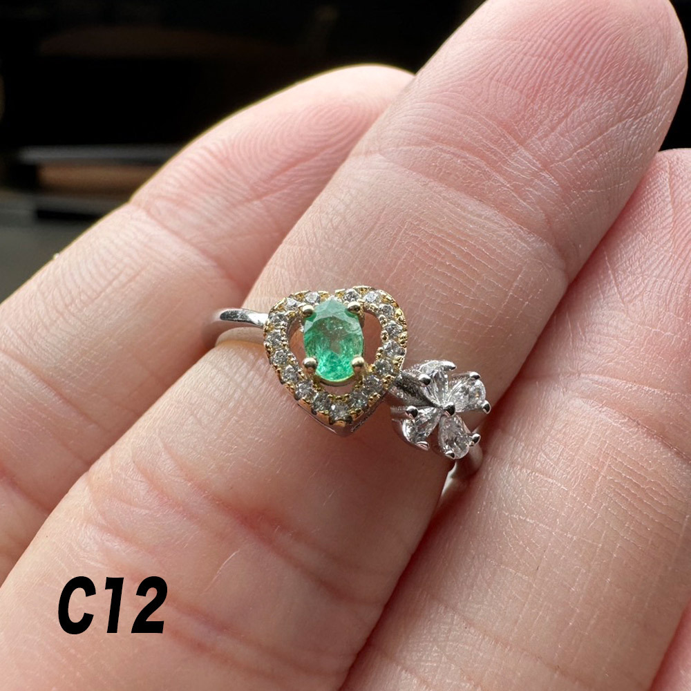 祖母綠戒指-925銀/18k-19927797/65824448