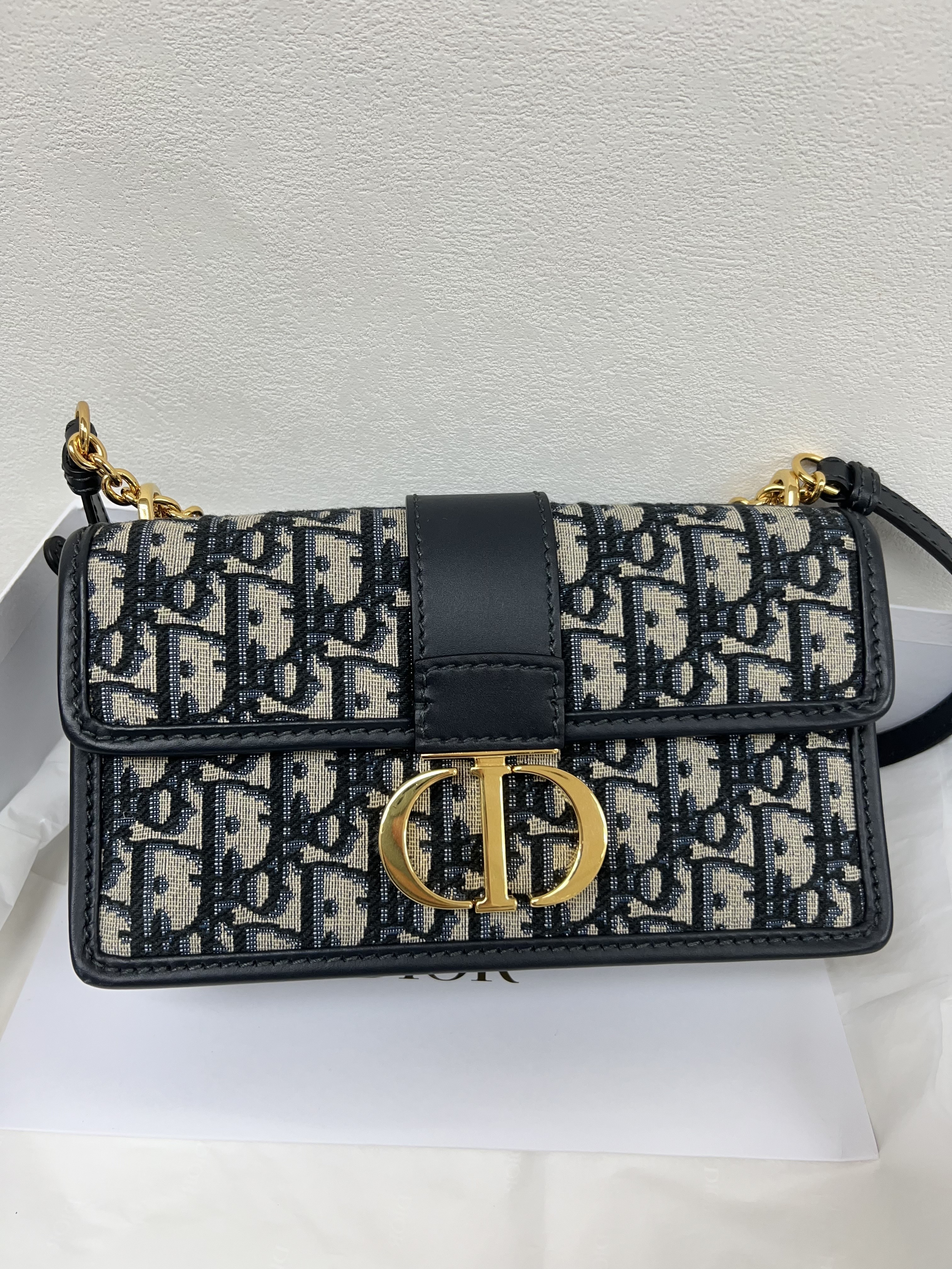 Dior 30 montaigne east west chain bag (blue oblique)