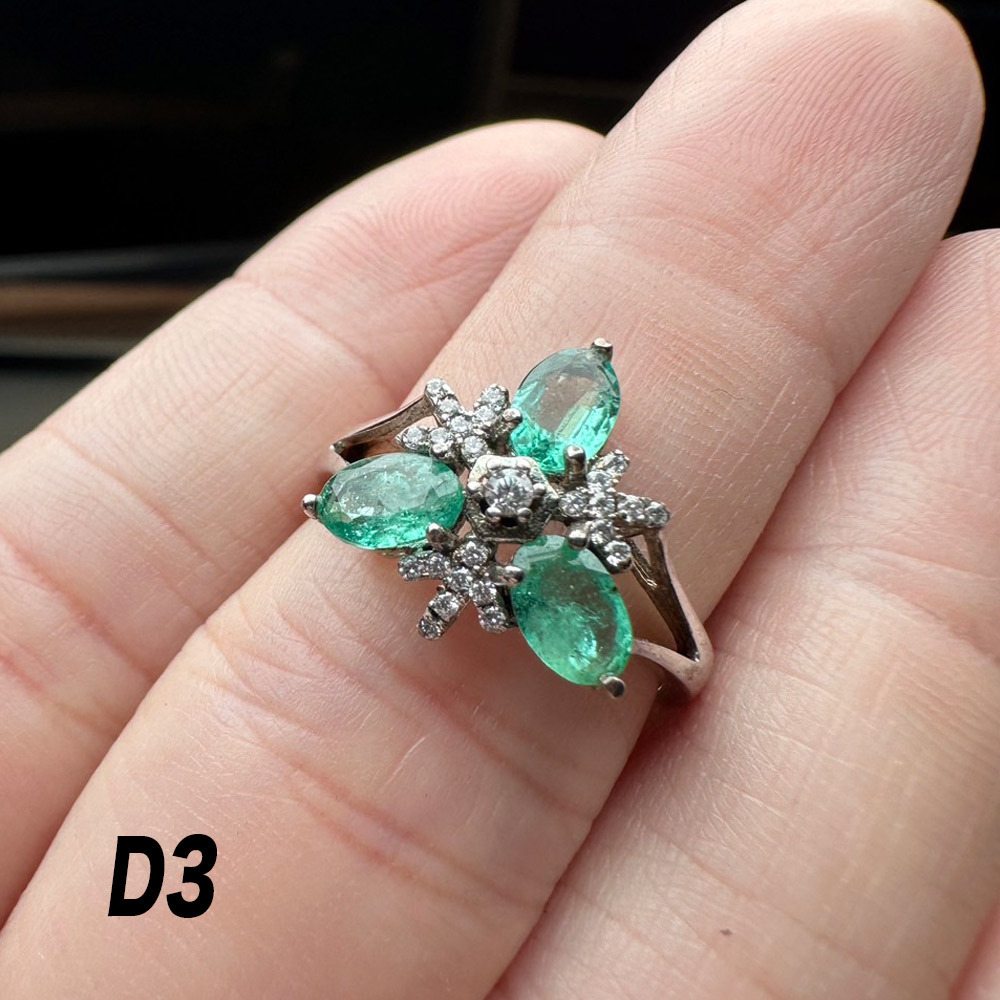 祖母綠戒指-925銀/18k