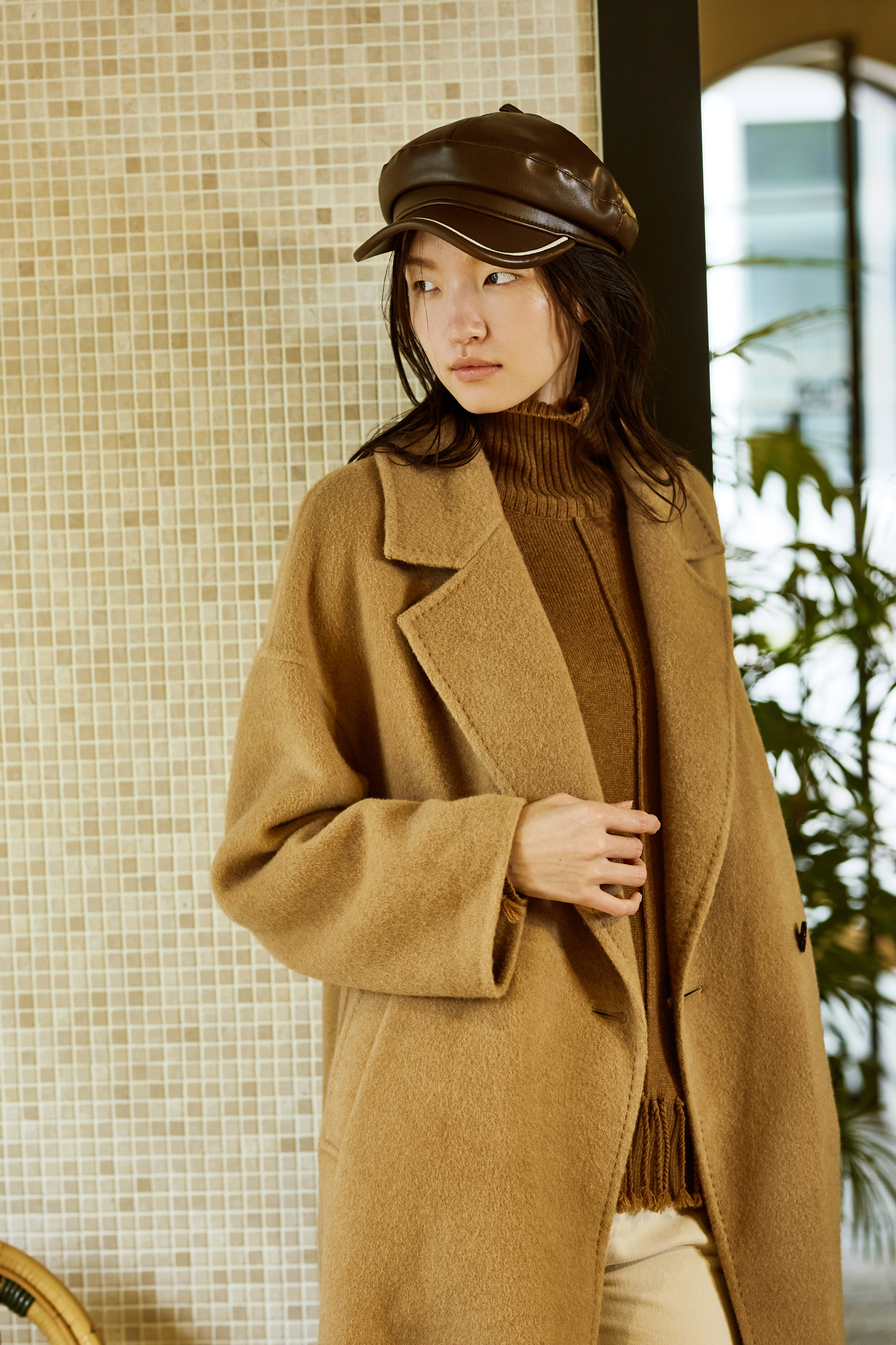 BC15282A1 埃及商隊駝色流蘇毛衣