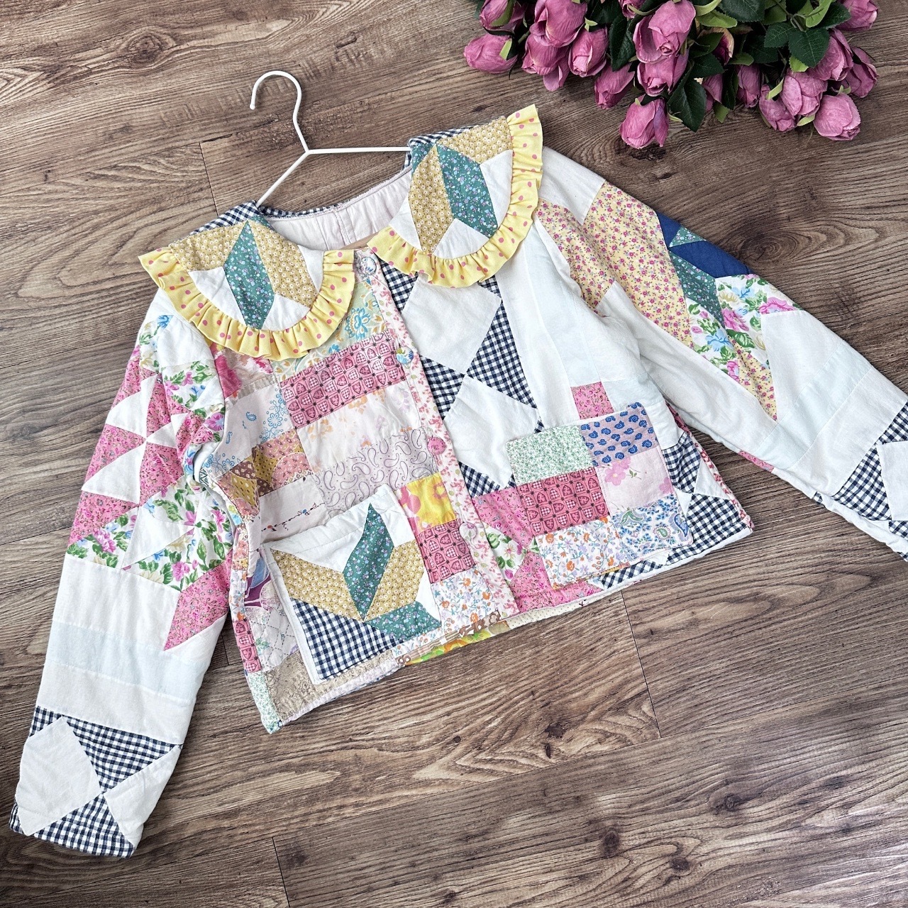 手工製 Remade 拼布短身外套