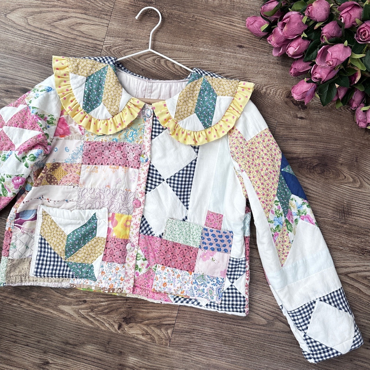 手工製 Remade 拼布短身外套