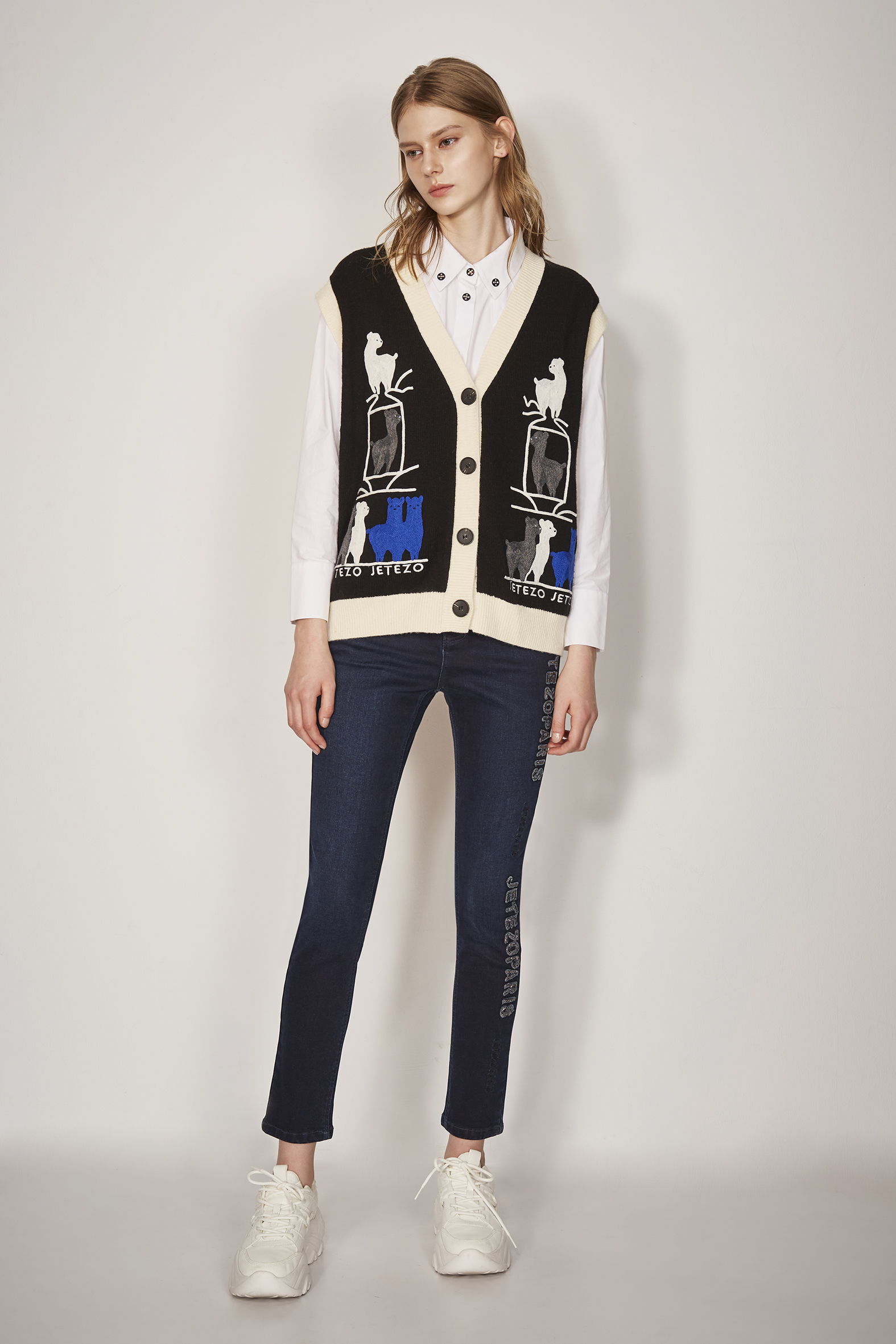 BC15209Y1 古埃及藝術家印花背心