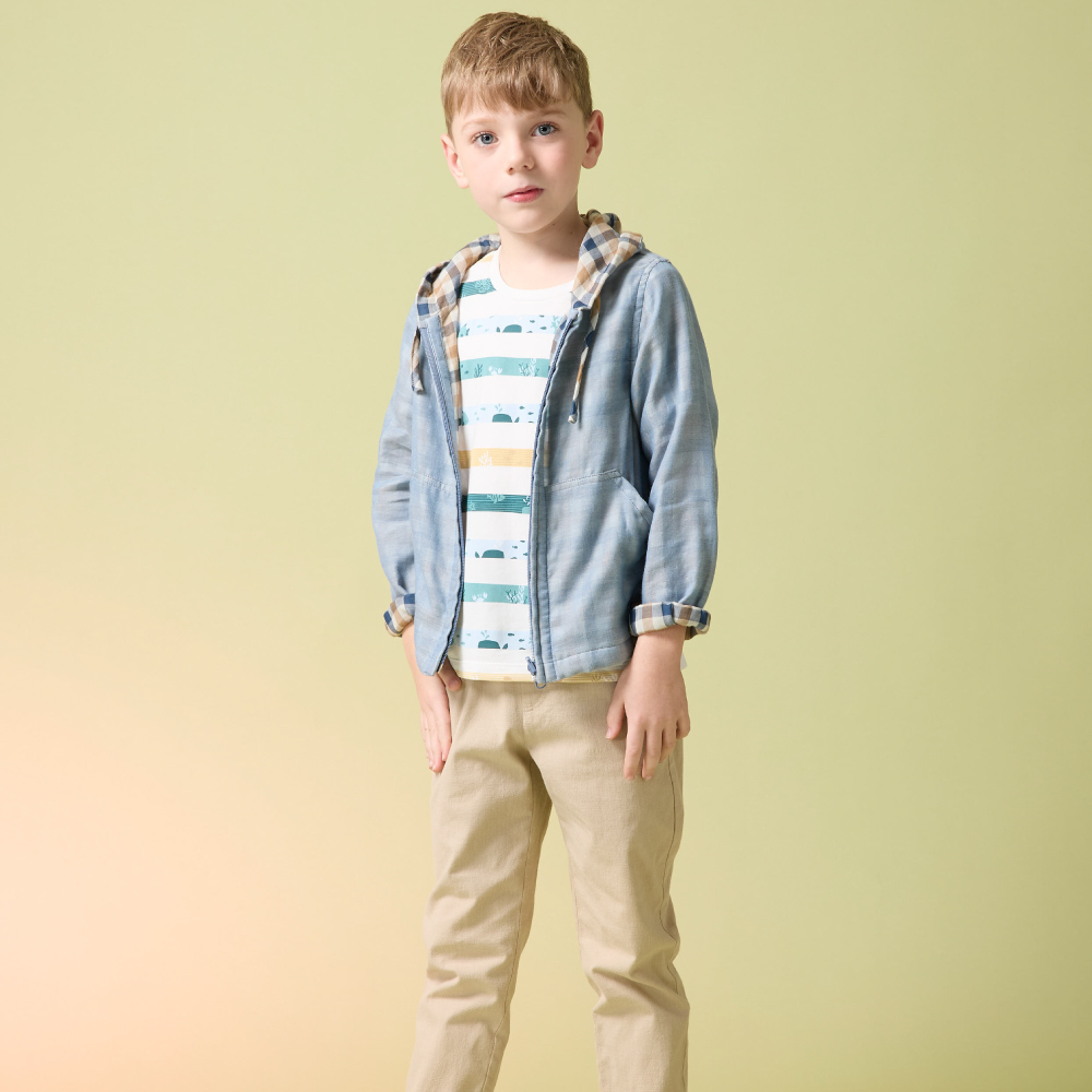 PIPPY 大地色系棉質彈性休閒長褲 卡其