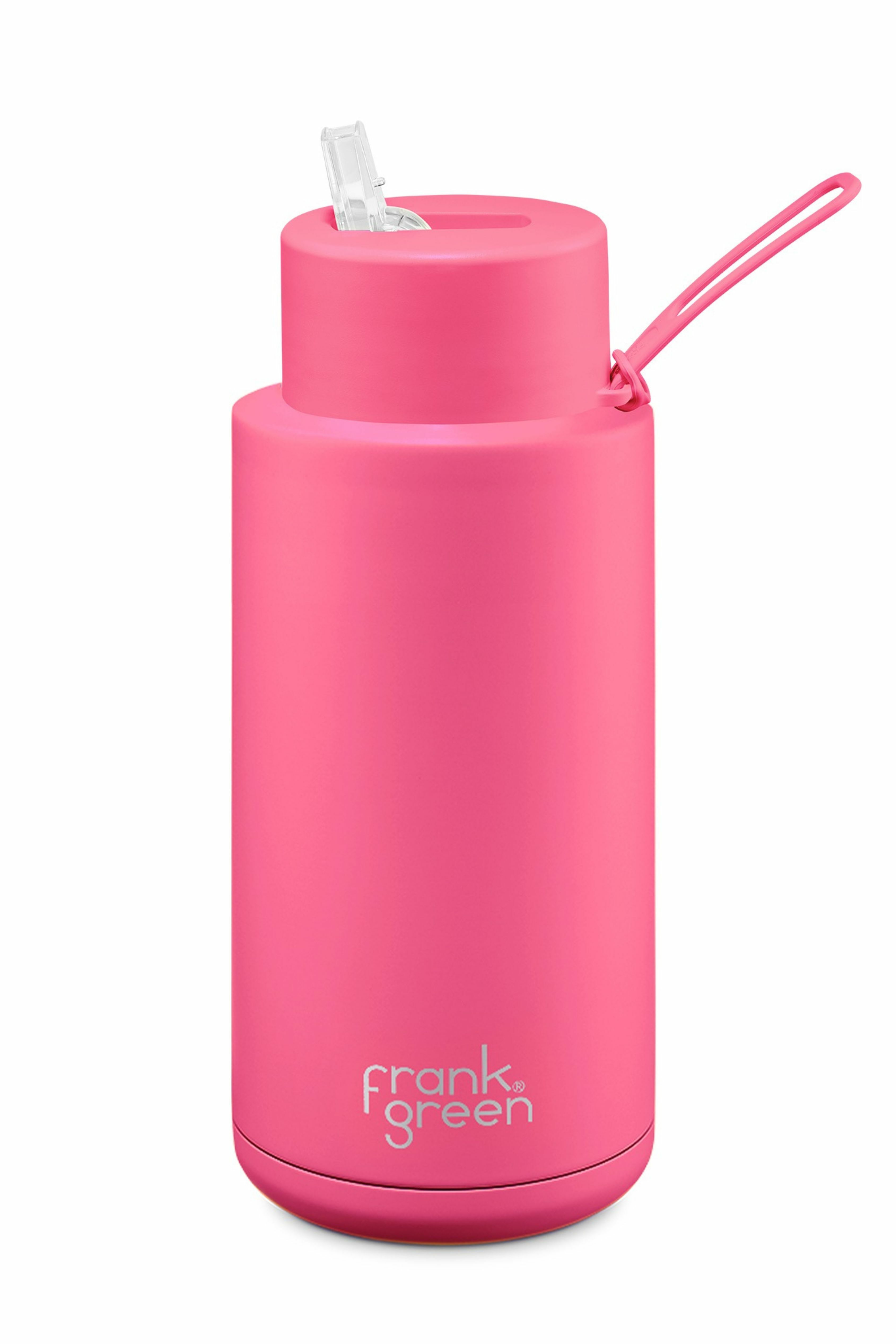 Neon Pink Ceramic Reusable Bottle - 34oz / 1,000ml | FRANK GREEN