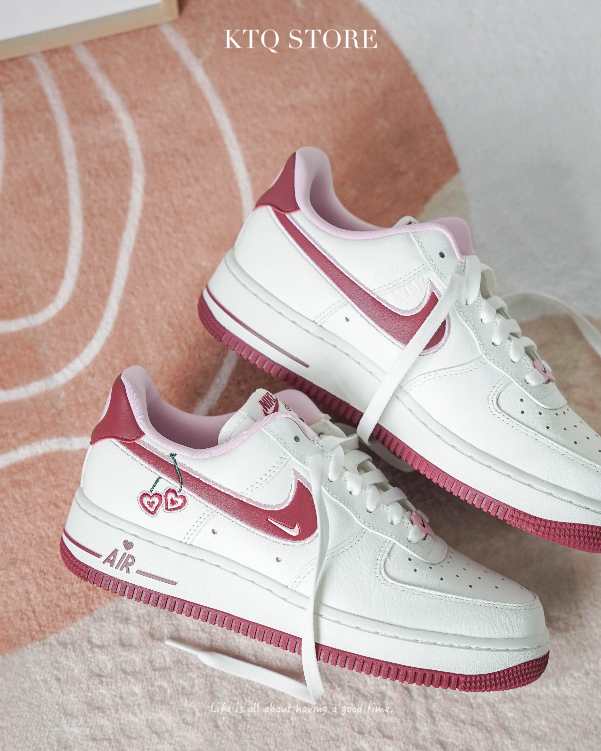 KTQ STORE ‧ Nike Air Force 1 Low 情人節 櫻桃 小勾 紅色 限量 女鞋 FD4616-161