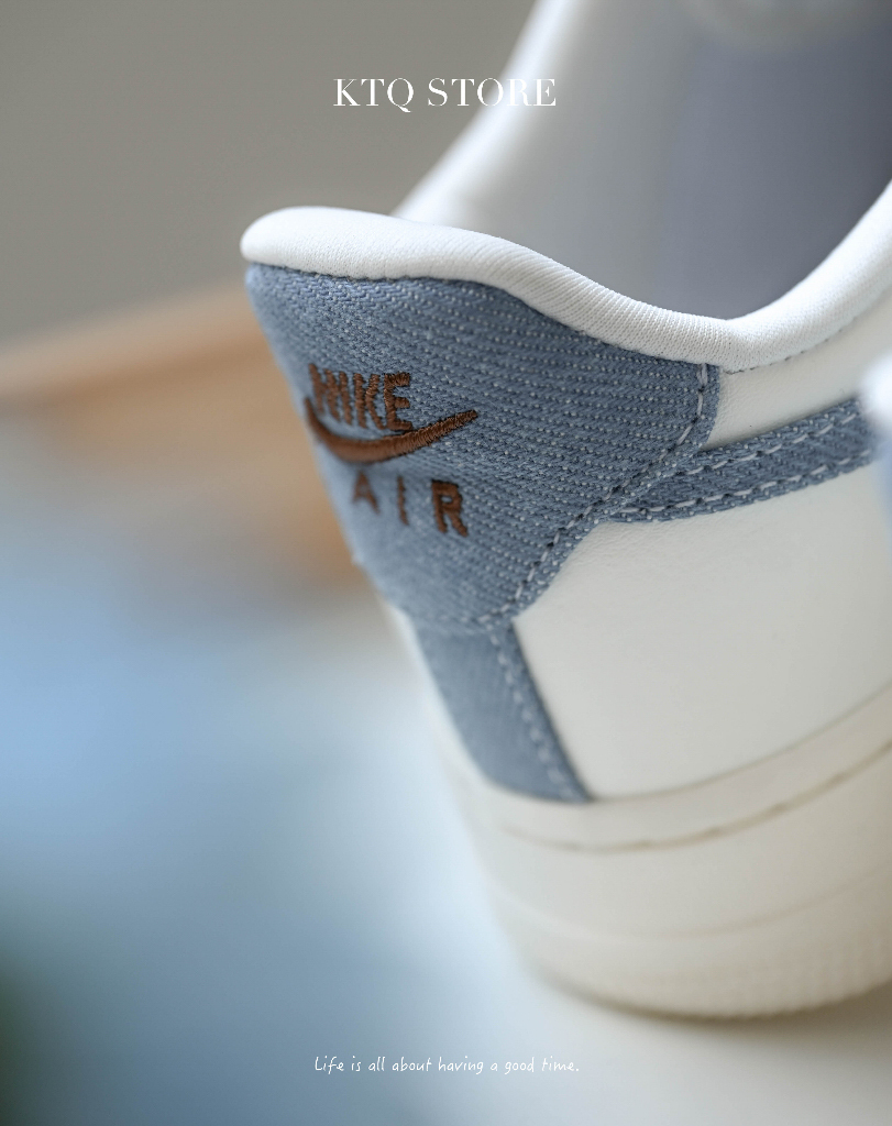 KTQ STORE ‧ Nike Αir Force 1 "Just Do It" 小香風 牛仔藍 編織 白藍 FJ7740-141