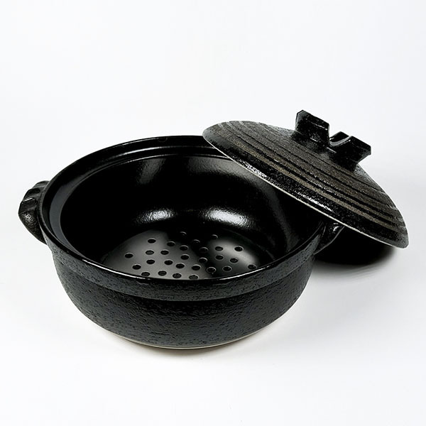 【萬古燒】黑釉線 8號IH土鍋