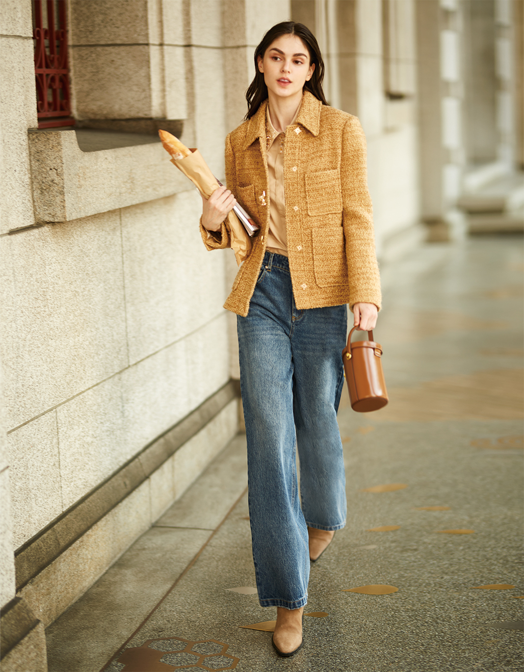 BC15110B1 成熟日常經典高腰直筒丹寧褲