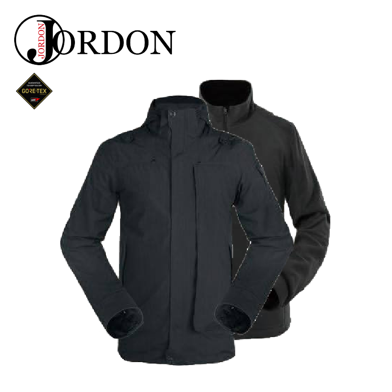 JORDON 橋登 GORE-TEX+鵝絨二合一外套  男款 黑色 帽可拆/保暖透氣/防風防水/舒適/賞雪旅遊  06JM1117
