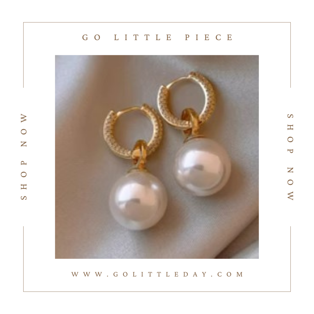 Go Little Piece 韓國 輕奢設計  高級感耳墜珍珠耳環 (逢星期日截單後14-21個工作天發貨) - 105