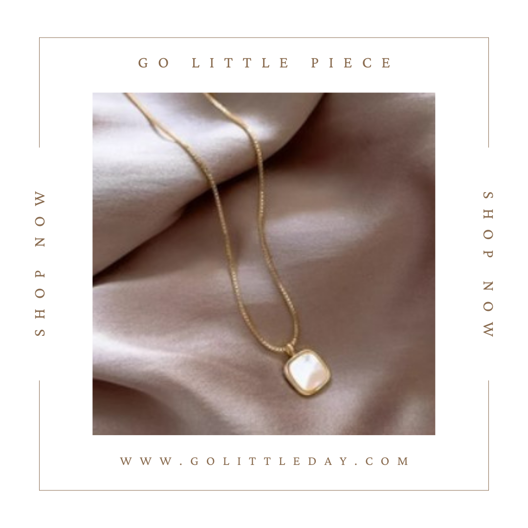 Go Little Piece 韓國 輕奢設計 貝殼方形項鍊 (逢星期日截單後14-21個工作天發貨) - 106