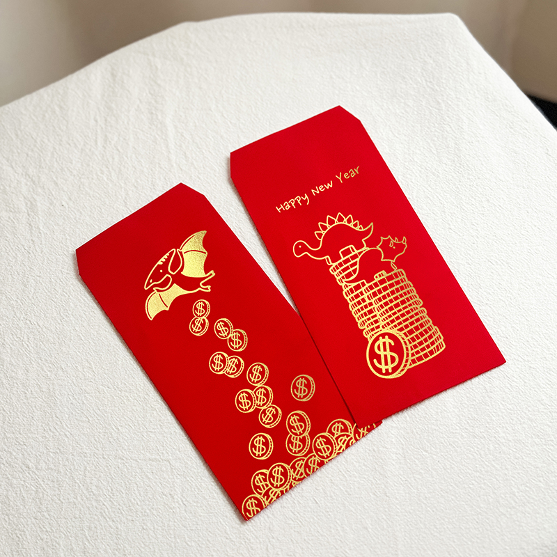 2024龍年燙金紅包袋/恐龍紅包袋(單一入)