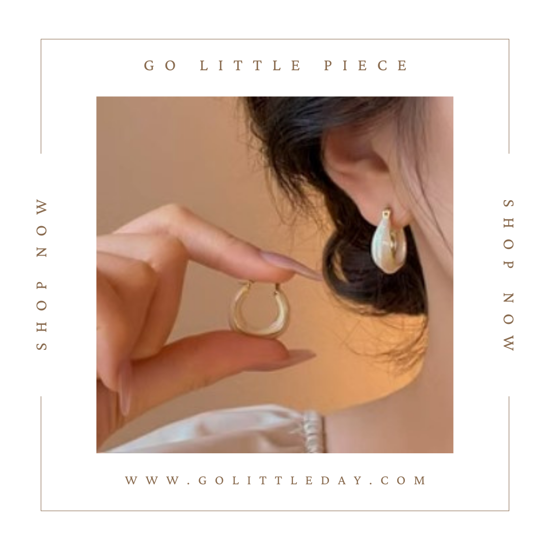 Go Little Piece 韓國 輕奢設計 滴釉圈圈耳環 (逢星期日截單後14-21個工作天發貨) - 107
