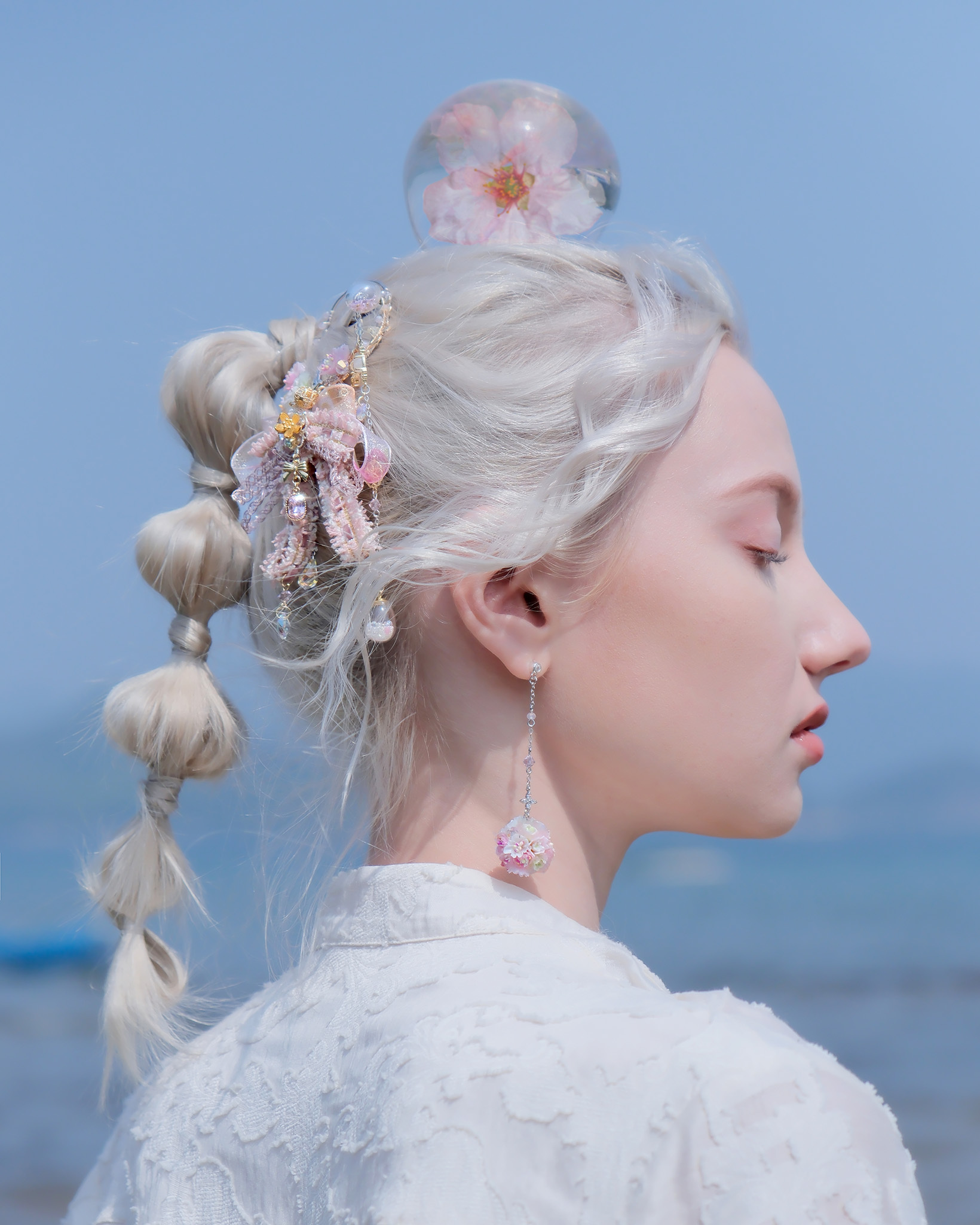 Bewitching Flowers Sakura in Full Bloom Bouquet Earrings