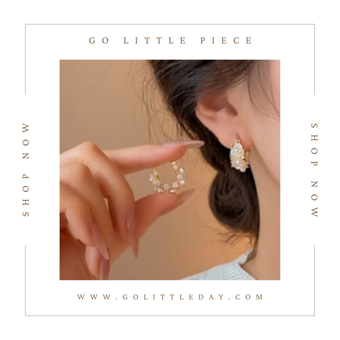 Go Little Piece 韓國 珍珠花朵 耳環 (逢星期日截單後14-21個工作天發貨) - 113