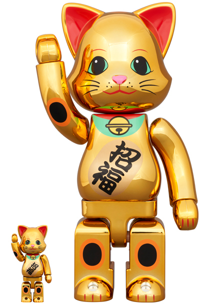 100%+400% NY@BRICK 招き猫招福金メッキLucky Cat Lucky Gold Plat
