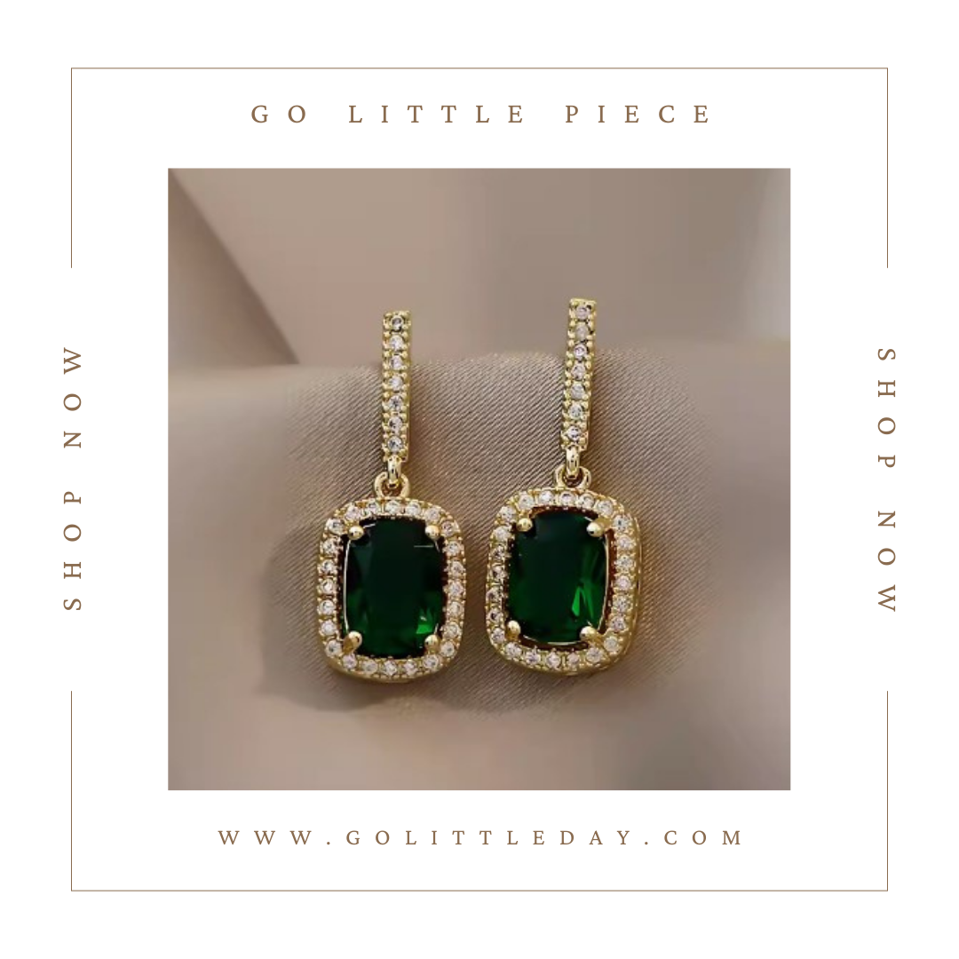 Go Little Piece 韓國 復古綠 氣質耳環 (逢星期日截單後14-21個工作天發貨) - 115