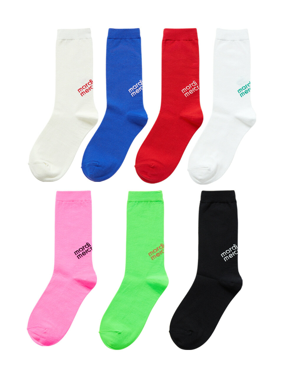 Mardi Mercredi SET 7 SOCKS MARDI LOGO_MULTI