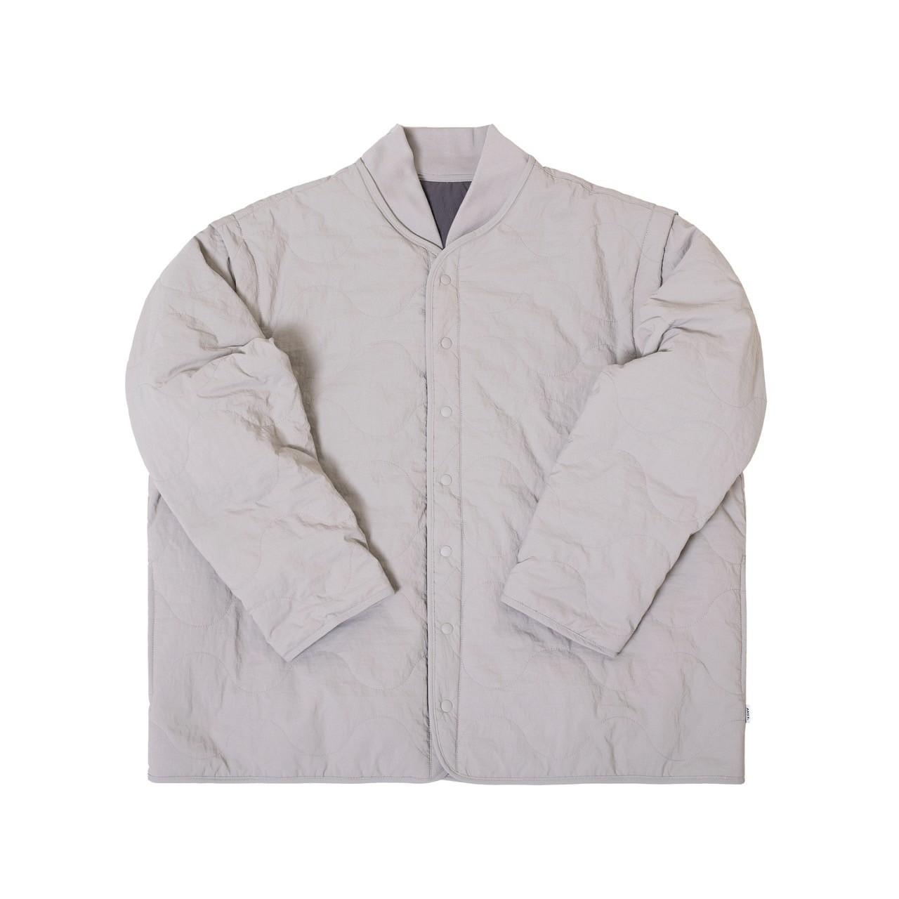 ANST 四穿棒球領衍縫鋪棉外套(雙面可穿) 黑色/白灰色 AN.33