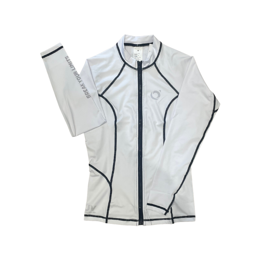 水呼吸Breathe 女款抗UV 拉鍊款 水母衣 黑線白